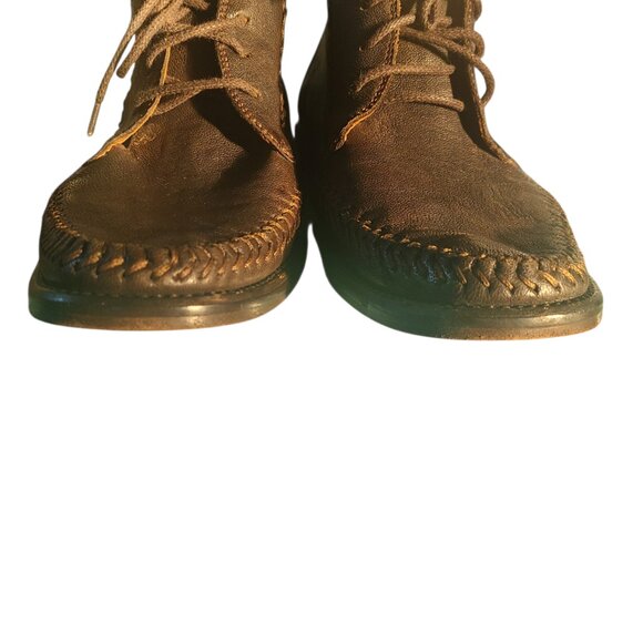 John Varvatos Handmade Italy Moc Toe Chukka Boots Brown Leather Mens 7.5 main image 9